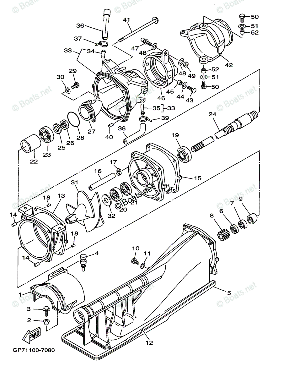 Yamaha Waverunner 1997 OEM Parts Diagram for Jet Unit 1