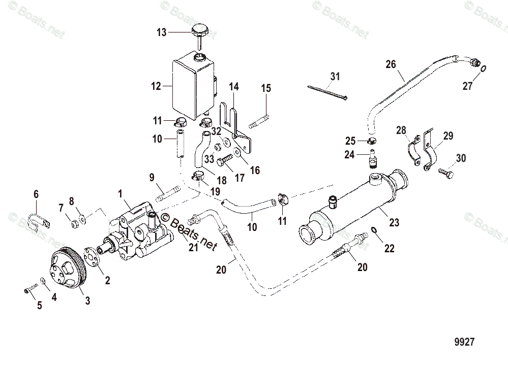 Mercruiser Sterndrive Gas Engines OEM Parts Diagram for PowerAssisted