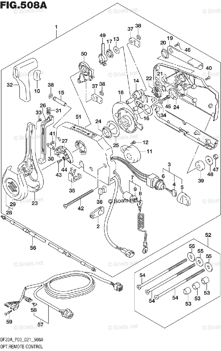 Suzuki Outboard 2021 OEM Parts Diagram for OPTREMOTE CONTROL (DF9.9B