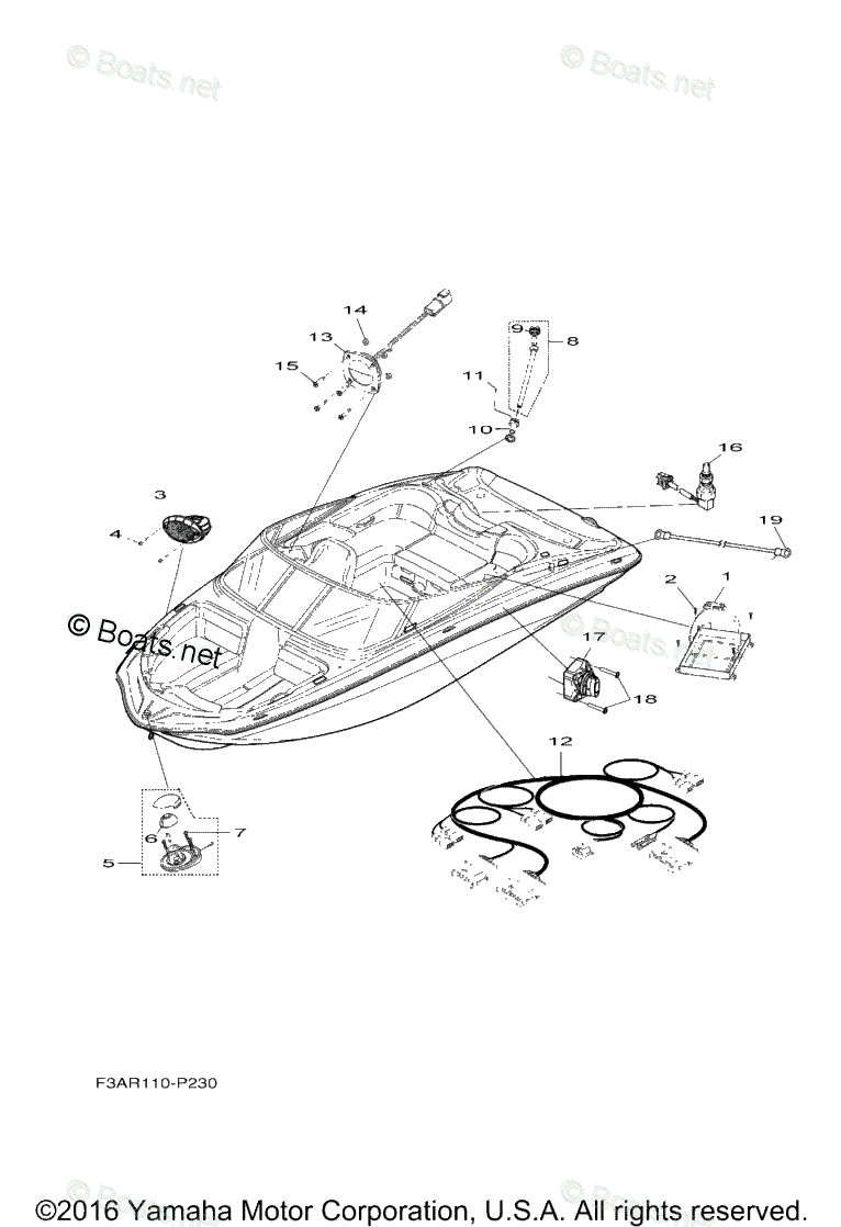 Yamaha Boats 2017 OEM Parts Diagram for ELECTRICAL 3