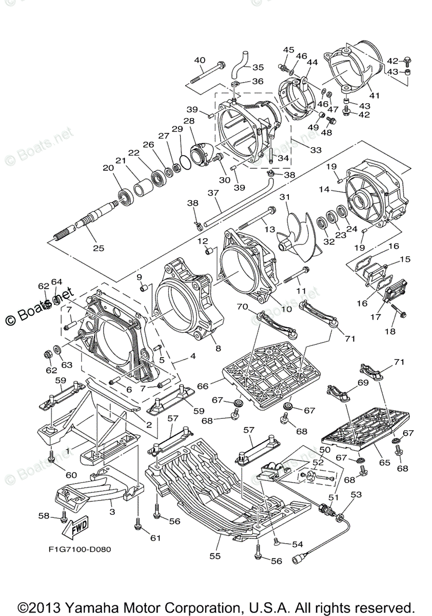 Yamaha Waverunner 2005 OEM Parts Diagram for Jet Unit 1
