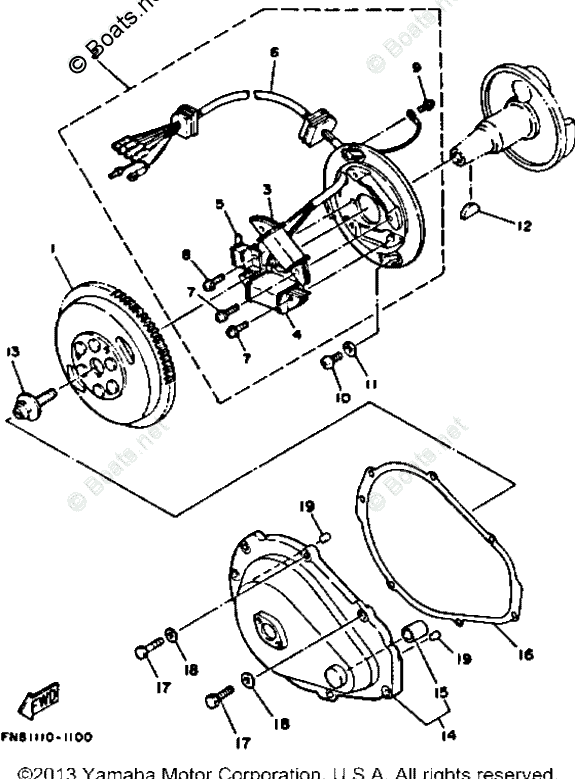 Yamaha Waverunner 1993 OEM Parts Diagram for Generator | Boats.net