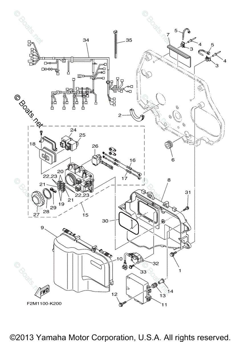 Yamaha Waverunner Parts 2011 OEM Parts Diagram for Electrical - 1 ...