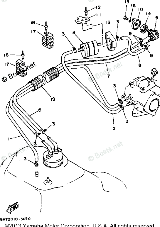 Yamaha Waverunner 1993 OEM Parts Diagram for FUEL FILTER