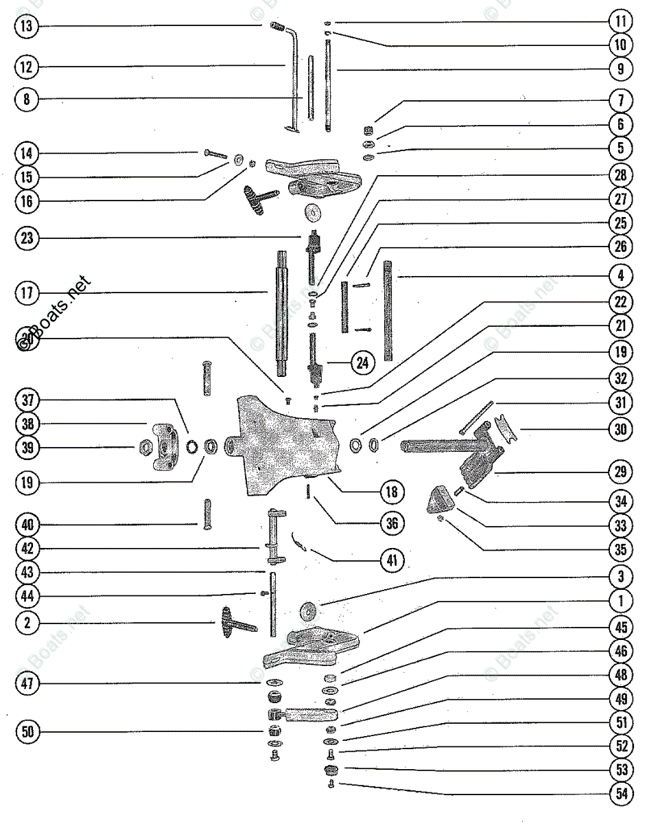 Mercury Outboard 50HP OEM Parts Diagram for Clamp and Swivel Bracket ...