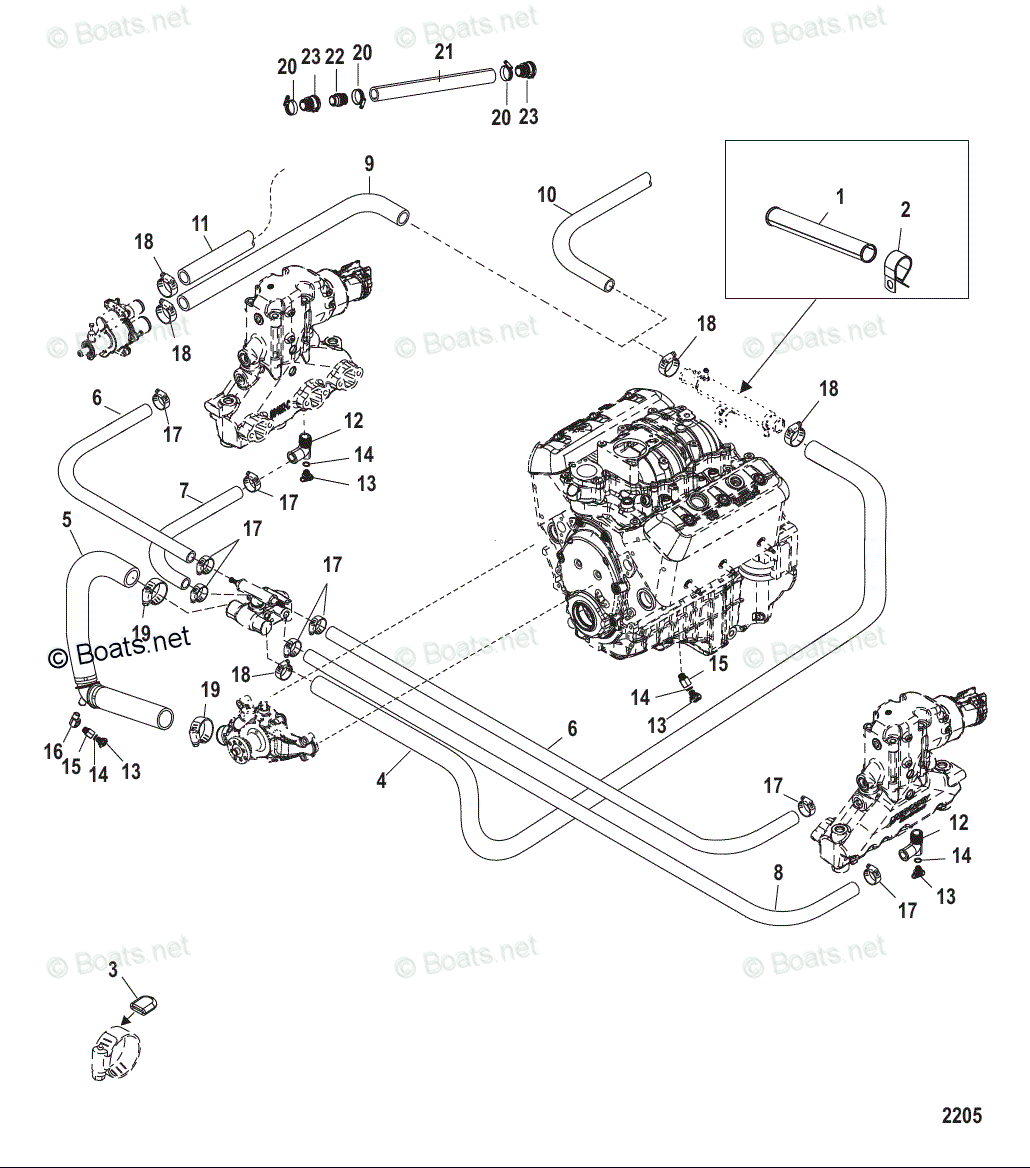 Mercury MerCruiser Sterndrive Parts by Size & Serial Engines - Gas OEM