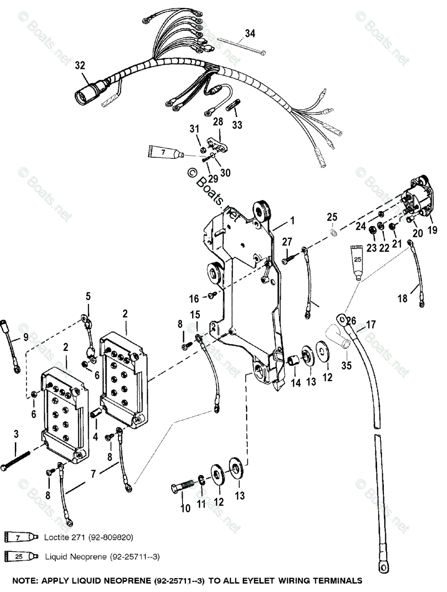 Mercury Outboard 150HP OEM Parts Diagram for WIRING HARNESS/STARTER ...