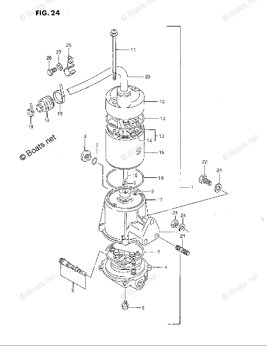 Suzuki Outboard 40HP OEM Parts Diagram for Power Unit (DT40TC 