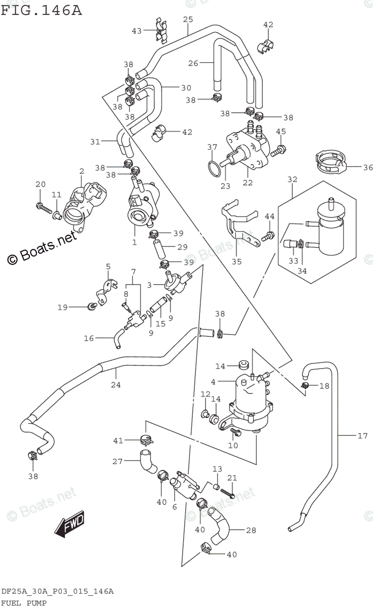 Suzuki Outboard 2015 OEM Parts Diagram for FUEL PUMP | Boats.net