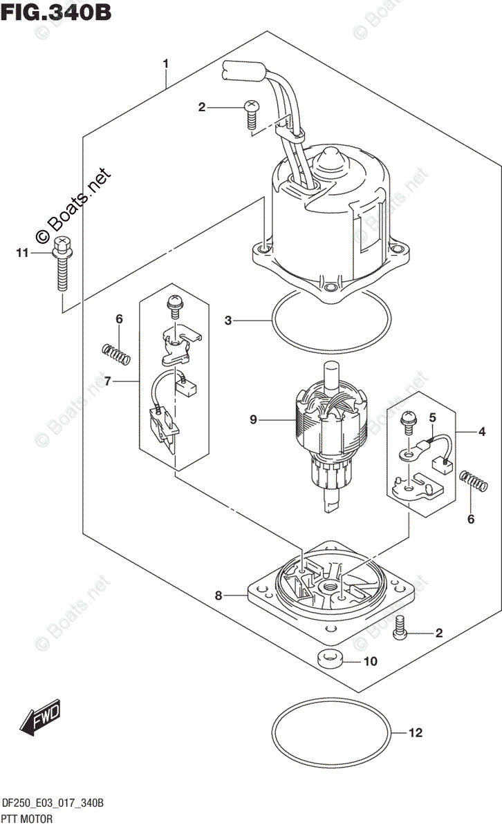 Suzuki Outboard 2017 OEM Parts Diagram for PTT MOTOR TRANSOM(X) (DF200Z ...