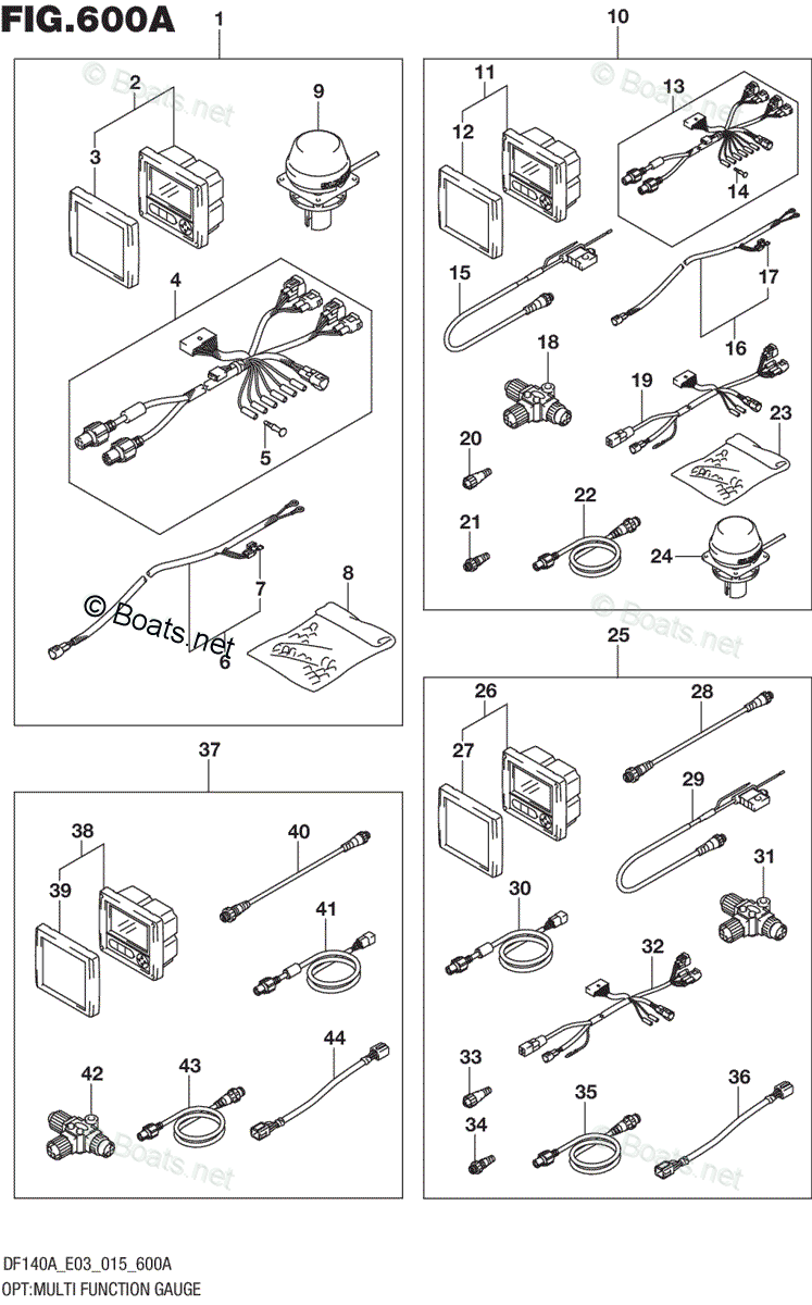 Suzuki Outboard 2015 OEM Parts Diagram for OPTMULTI FUNCTION GAUGE