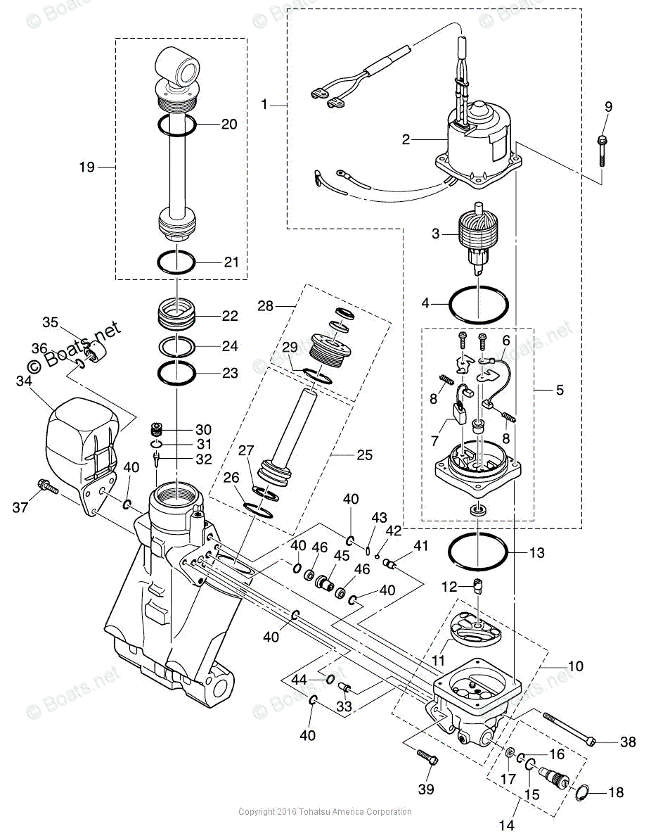 Tohatsu Outboard 2016 OEM Parts Diagram for Power Trim_Tilt | Boats.net