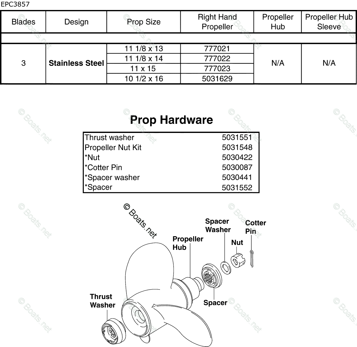 johnson-outboard-50hp-oem-parts-diagram-for-propellers-hardware