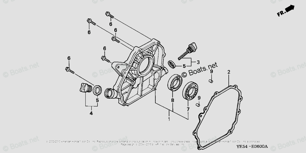 Honda Water Pumps Wp20x Acf6 Vin Wzbe 1000001 To Wzbe 1399999 Oem Parts Diagram For Crankcase