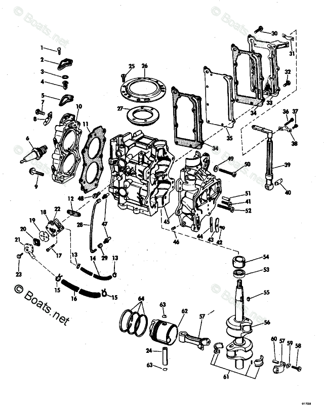 Evinrude Outboard 1970 OEM Parts Diagram For Powerhead Group | Boats.net