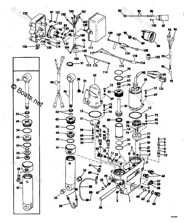 Johnson Outboard 115HP OEM Parts Diagram for Power Trim/Tilt