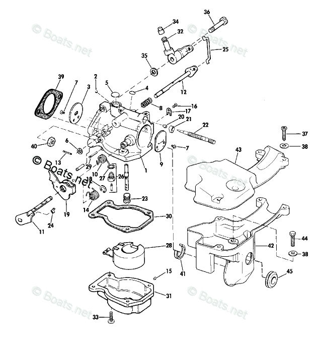 Evinrude Outboard 1974 OEM Parts Diagram for CARBURETOR | Boats.net