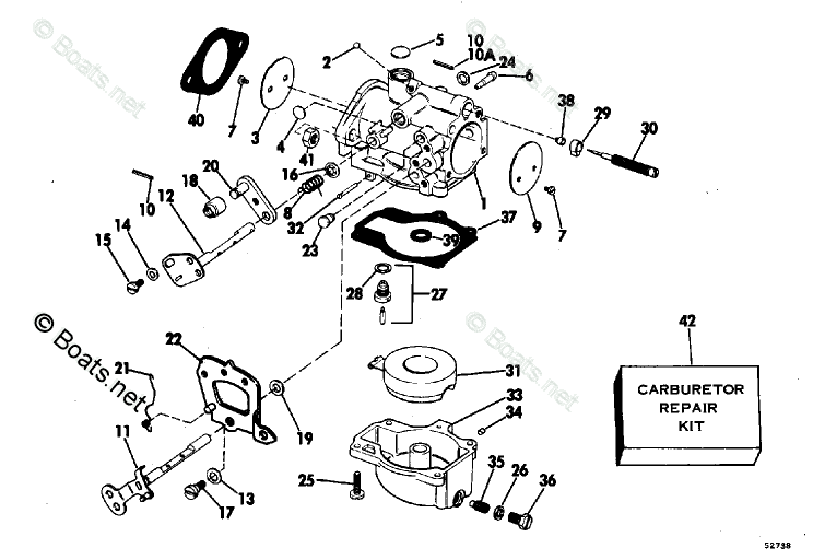 Johnson Outboard Parts by Year 1975 OEM Parts Diagram for CARBURETOR
