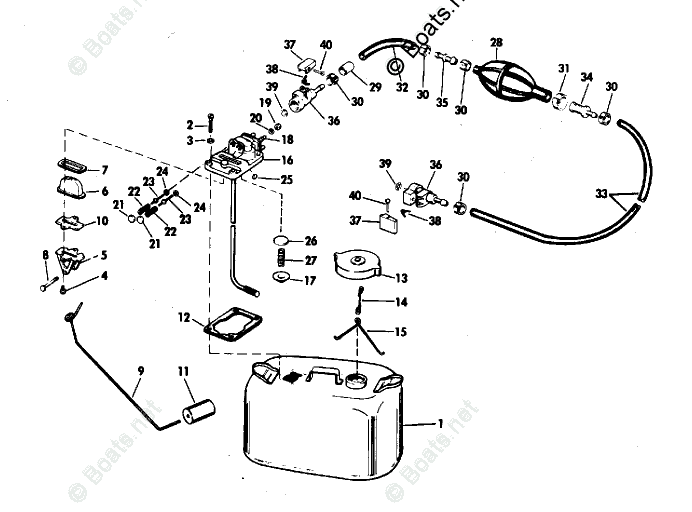 Johnson Outboard 20HP OEM Parts Diagram for Fuel Tank Group | Boats.net