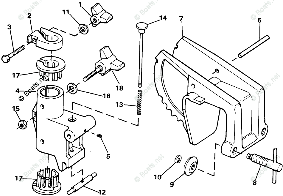 OMC Trolling Motor 12 Volt OEM Parts Diagram for Transom Mount Stern ...