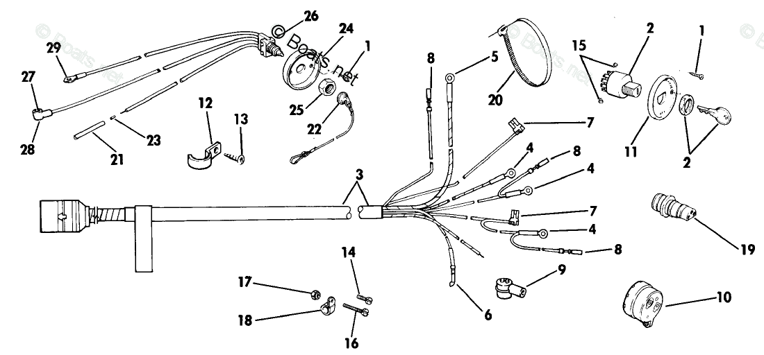 Evinrude Outboard 28HP OEM Parts Diagram for Wiring Kit | Boats.net