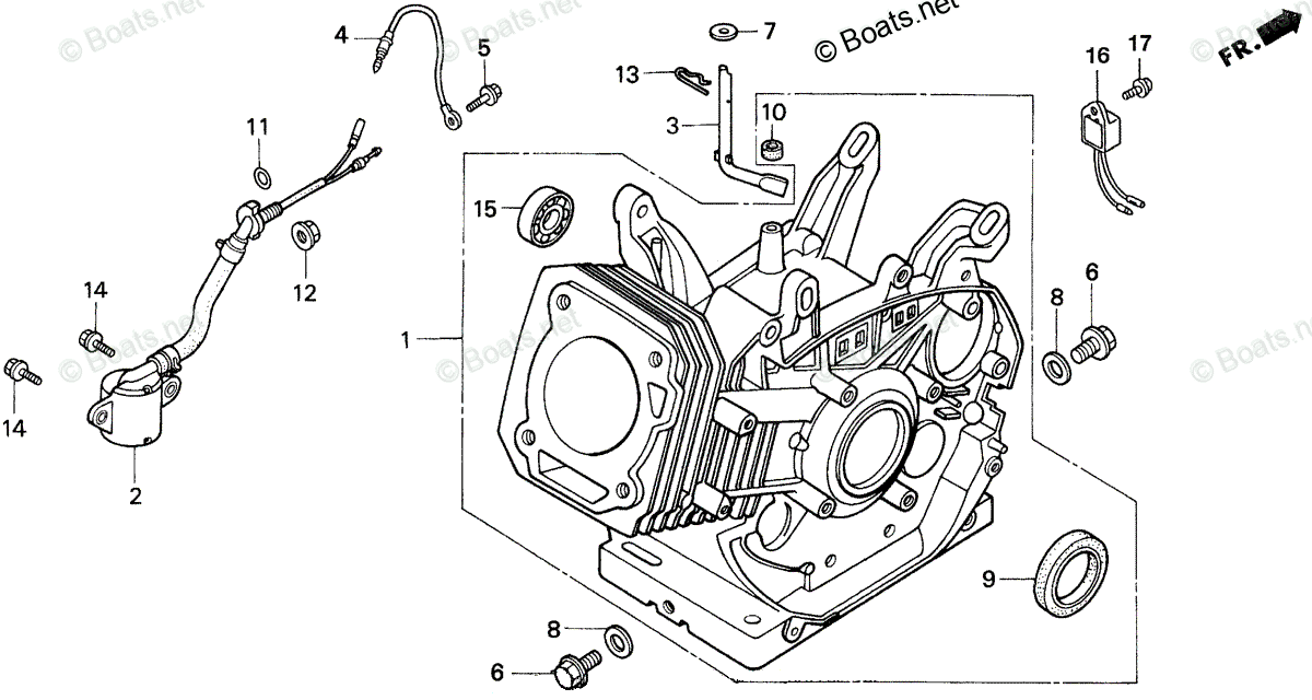 Honda Water Pumps WT40XK3 AC/A VIN WAYJ1100001 OEM Parts Diagram for