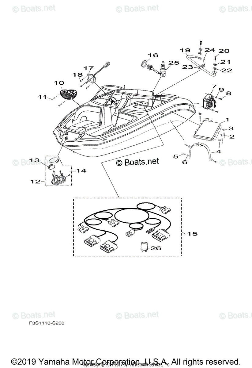Yamaha Boats 2018 OEM Parts Diagram for ELECTRICAL 3