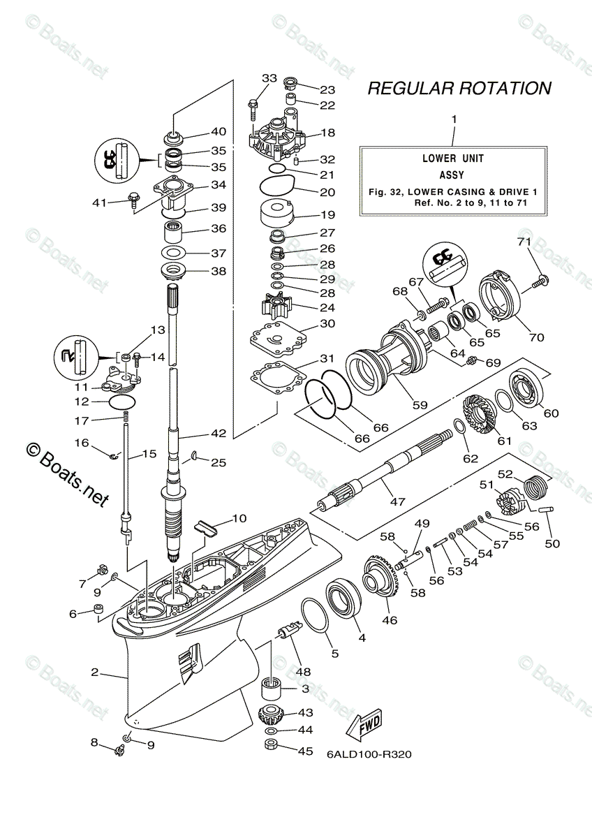 Yamaha Outboard 2018 OEM Parts Diagram for Lower Casing Drive 1 | Boats.net