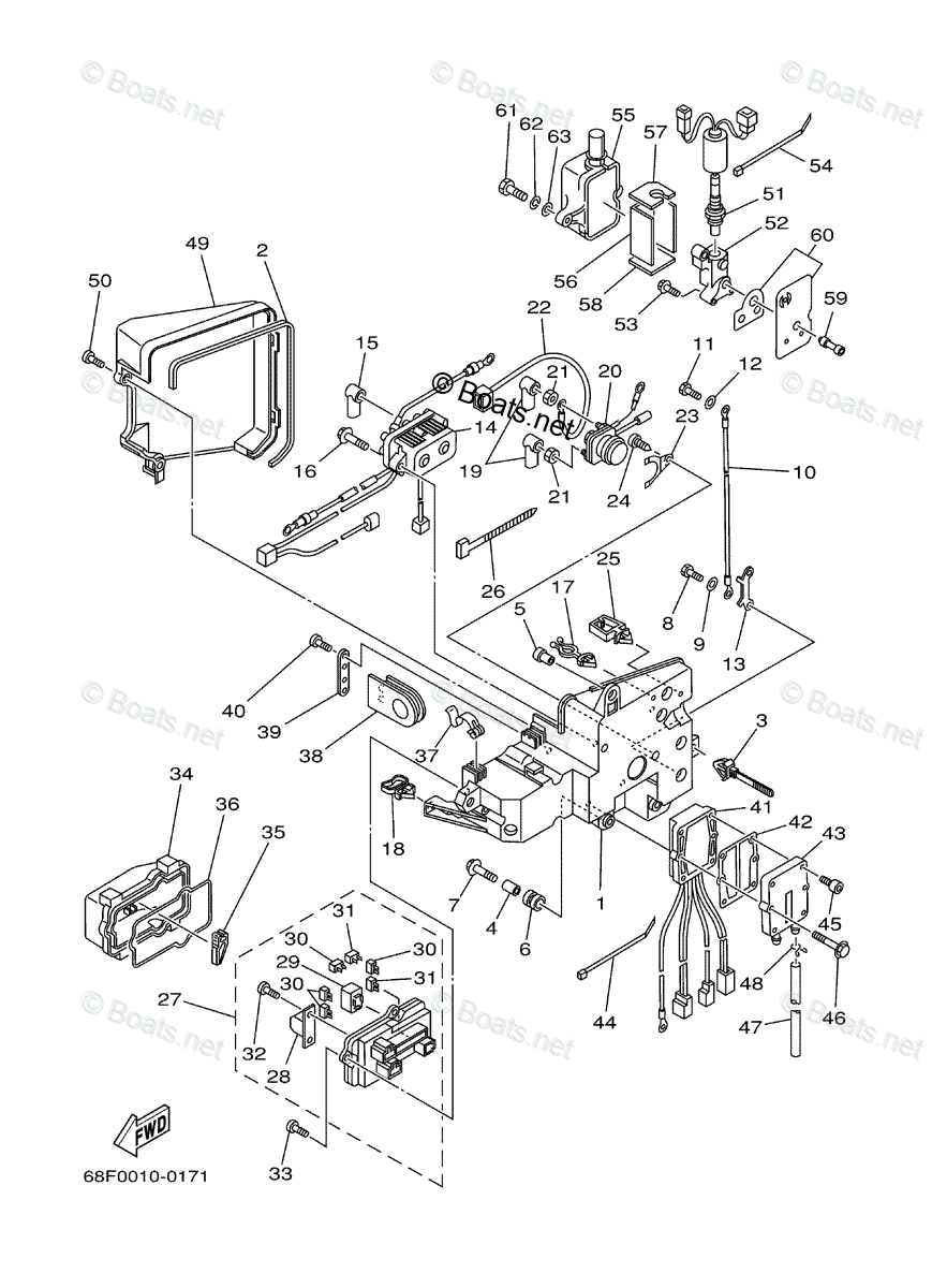 Yamaha Outboard 2000 Oem Parts Diagram For Electrical 3 1549