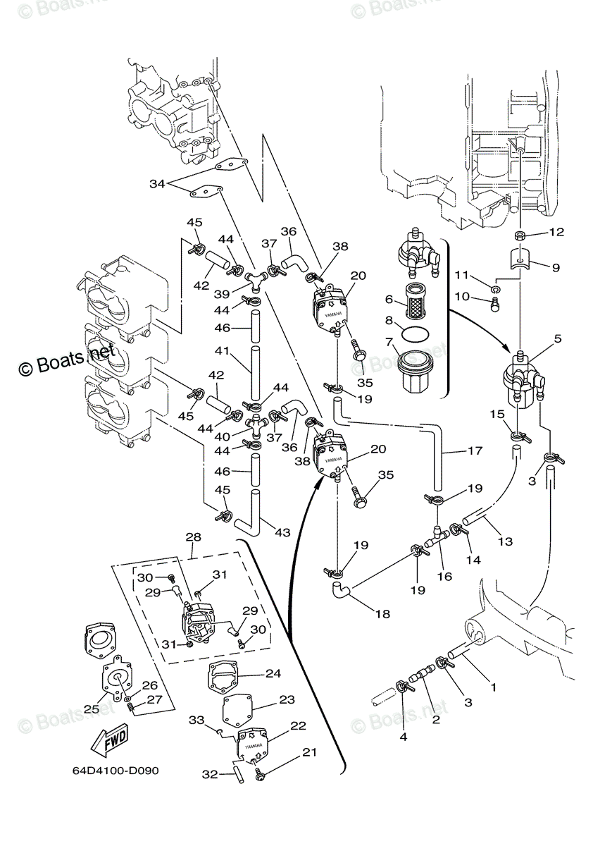 Yamaha Outboard 2009 OEM Parts Diagram for Fuel | Boats.net