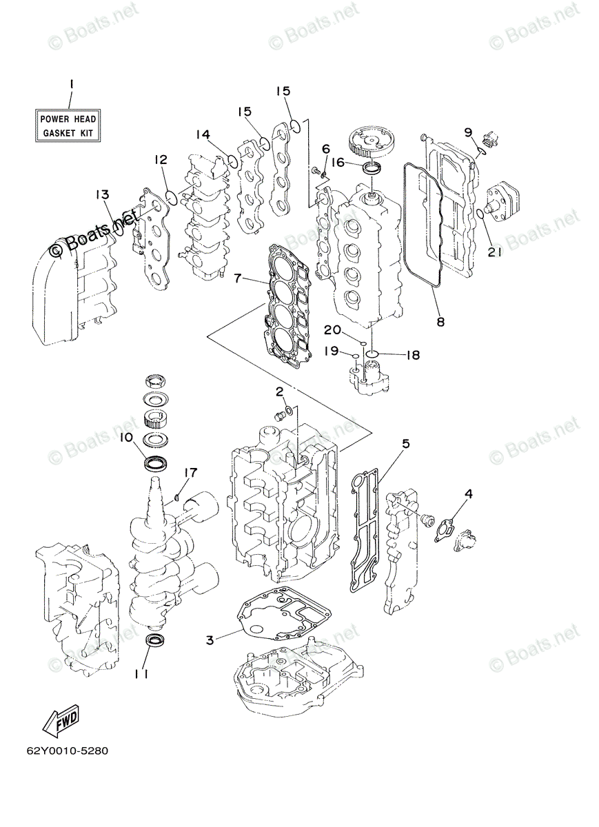 Yamaha Outboard 2000 OEM Parts Diagram for Repair Kit 1 | Boats.net