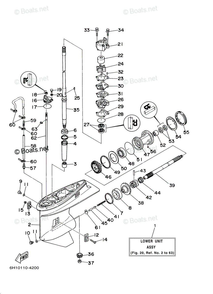 Yamaha Outboard 2000 Oem Parts Diagram For Lower Casing Drive 1 For 