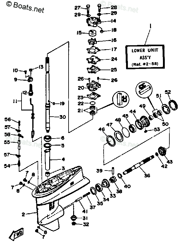 Yamaha Outboard 1987 Oem Parts Diagram For Lower - Drive 1 