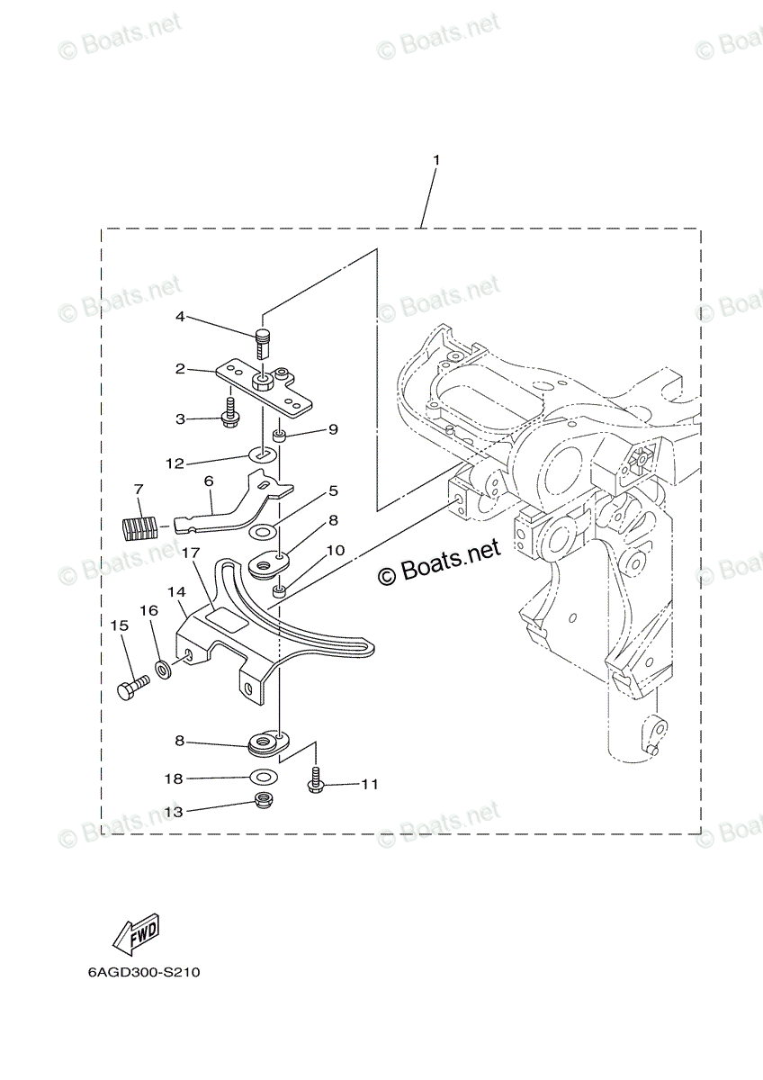 Yamaha Outboard 2021 OEM Parts Diagram for Steering Friction | Boats.net