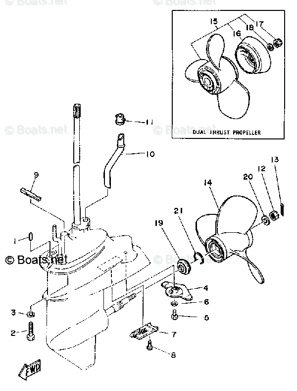 Yamaha Outboard 1992 OEM Parts Diagram for Lower-Drive 2 | Boats.net