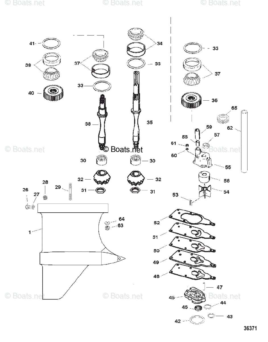 Mercury Outboard 300HP OEM Parts Diagram For GEAR HOUSING (DRIVESHAFT ...