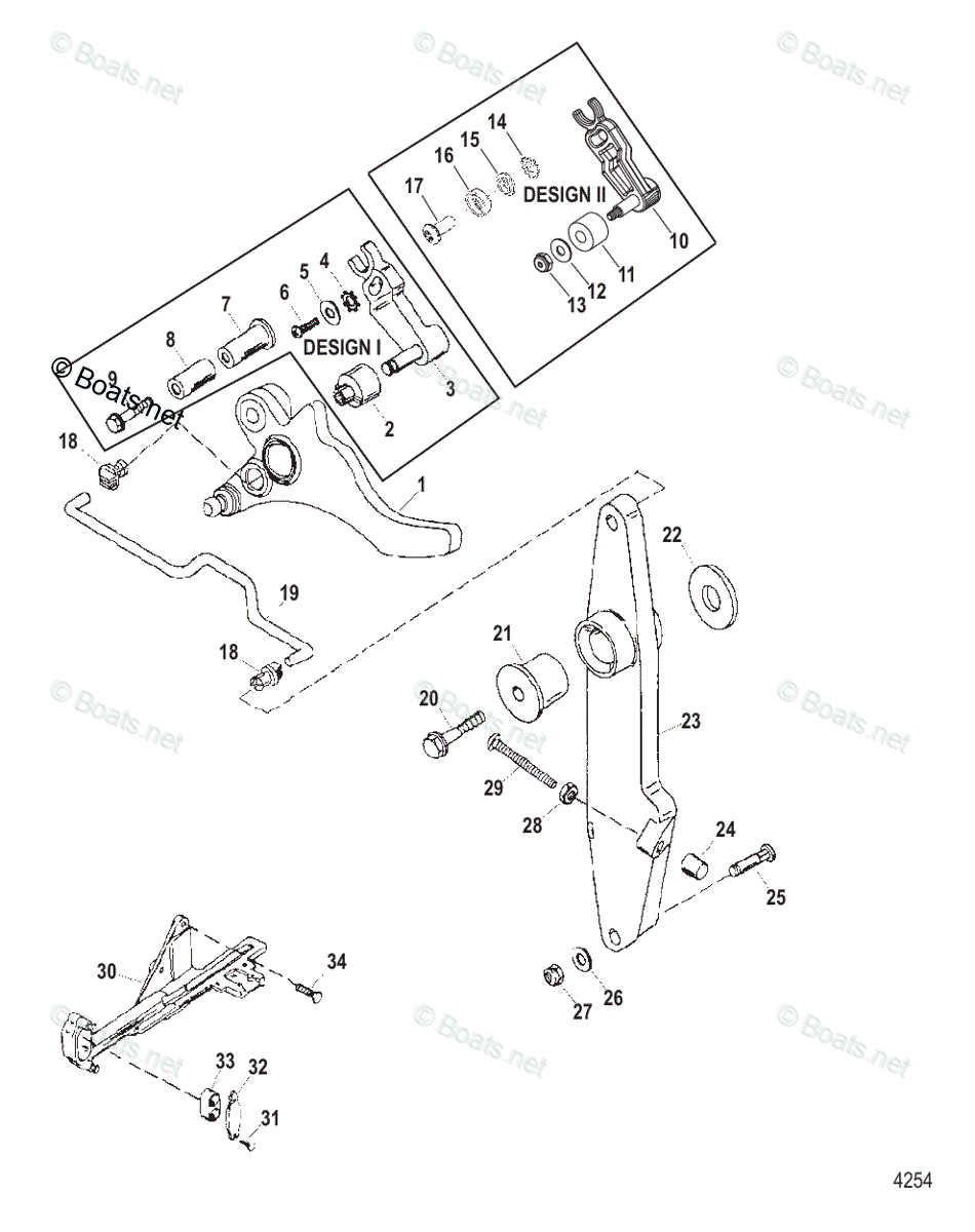 Mercury Sportjet Jet Drive 200HP OEM Parts Diagram for Throttle Lever ...