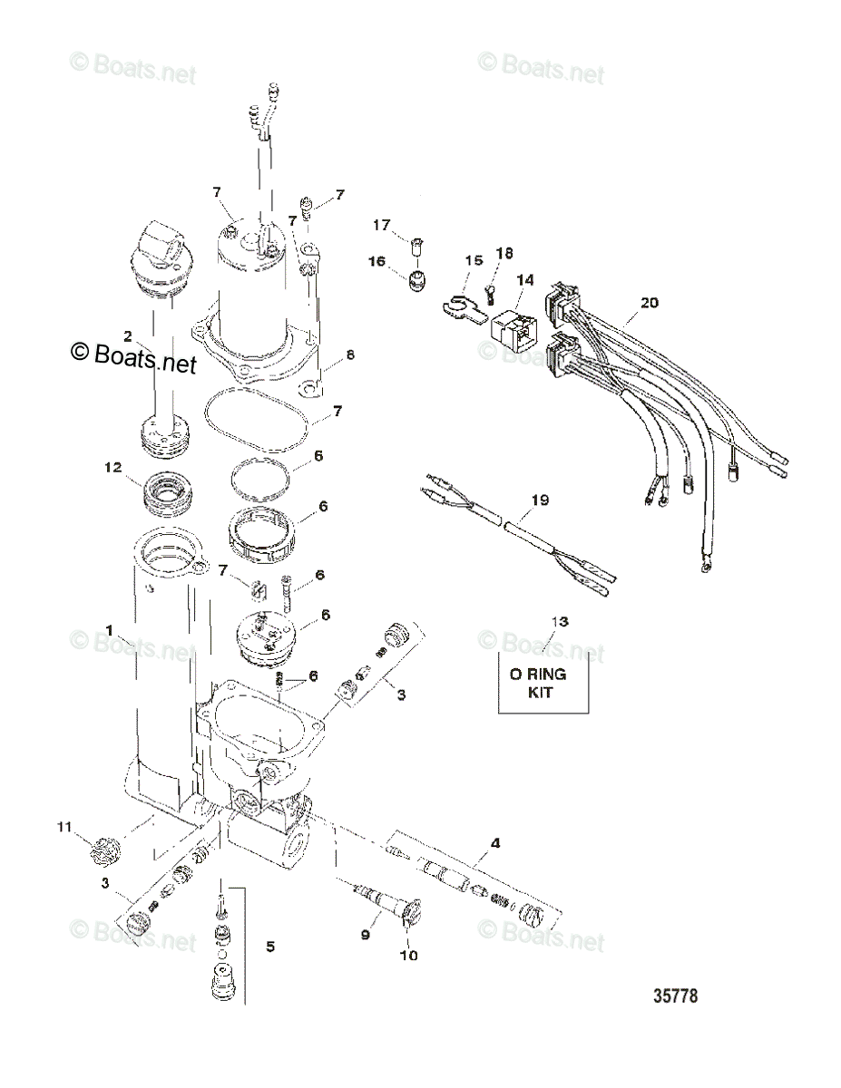 Force Outboard 1998 OEM Parts Diagram for Trim Assembly, Hydraulic ...