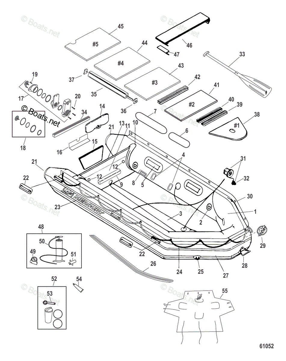 Mercury Inflatable Boats 2016 OEM Parts Diagram for Heavy Duty XS 365