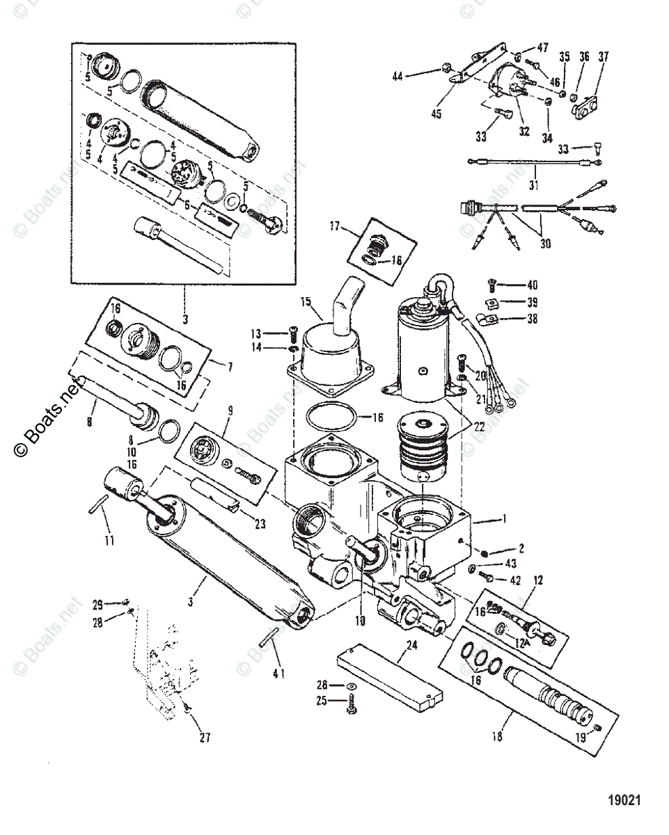 Mercury Outboard 200HP OEM Parts Diagram for Power Trim Components ...