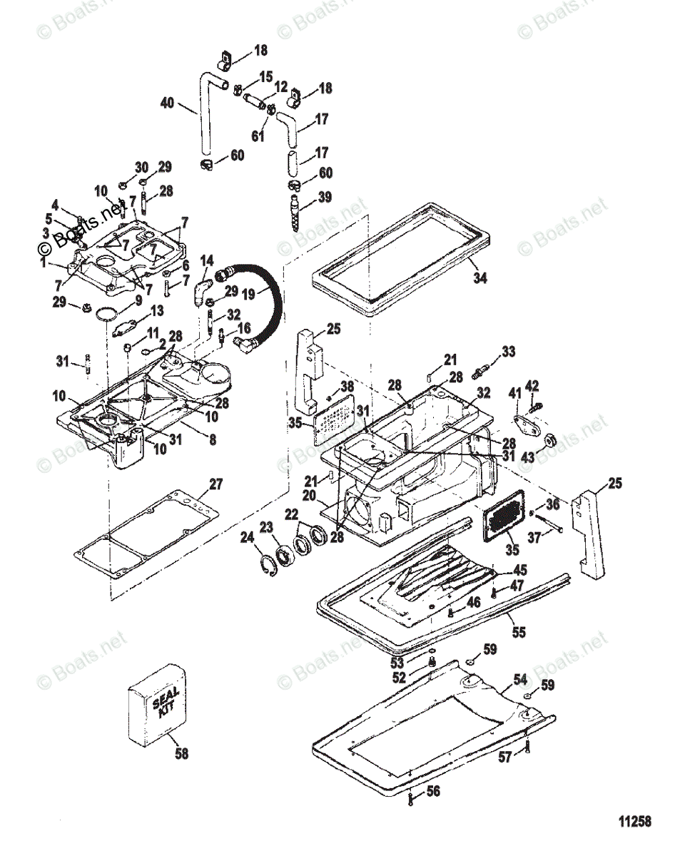 Mercury Sportjet Jet Drive 90HP OEM Parts Diagram for Drive Housing
