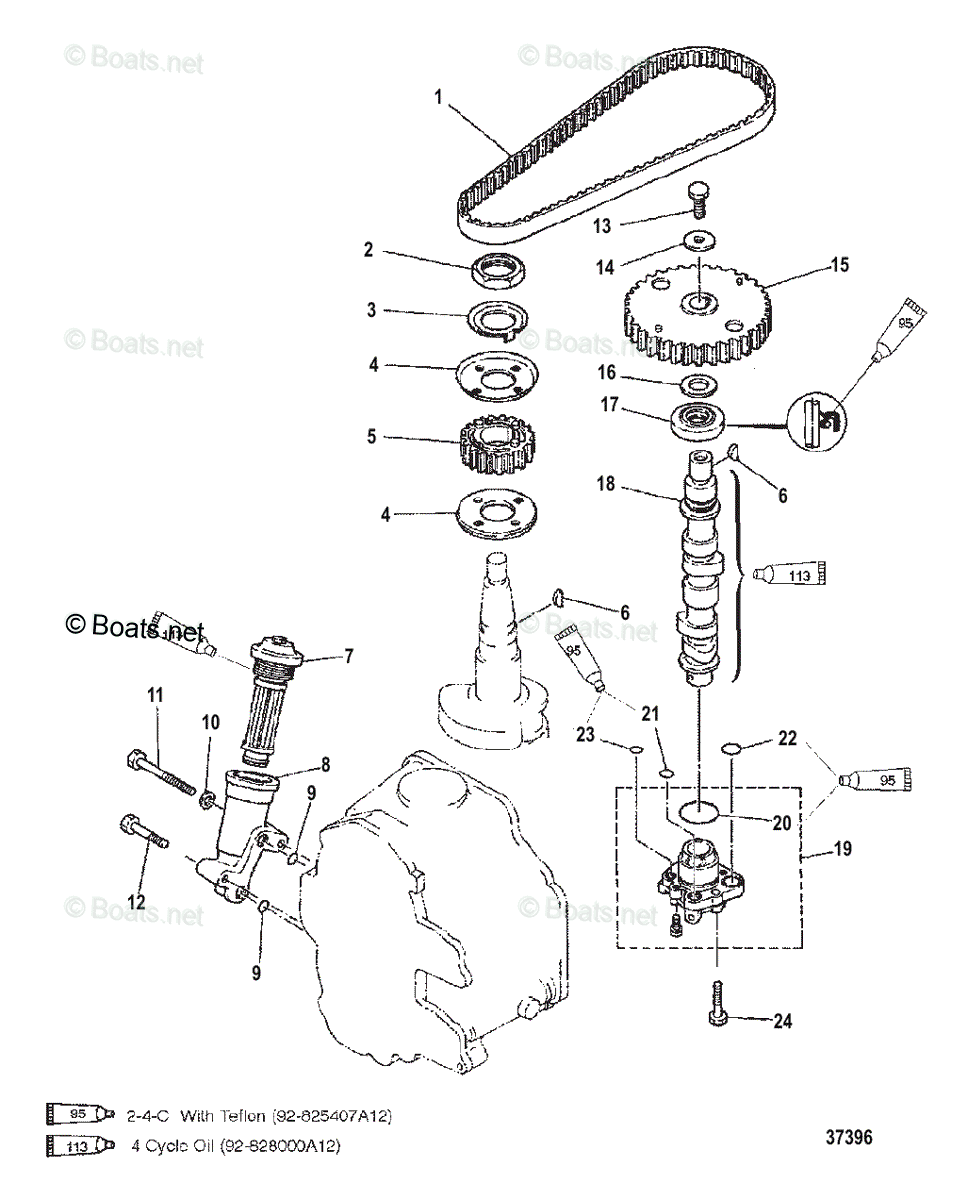 Mercury Outboard 9.9HP OEM Parts Diagram for CAMSHAFT & OIL PUMP ...