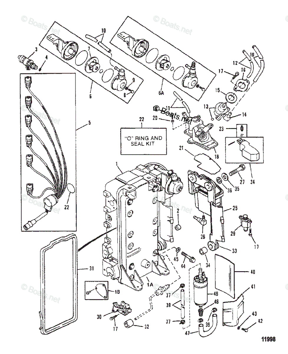 Mercury Outboard 150HP OEM Parts Diagram for Fuel Management System(Breakdown)