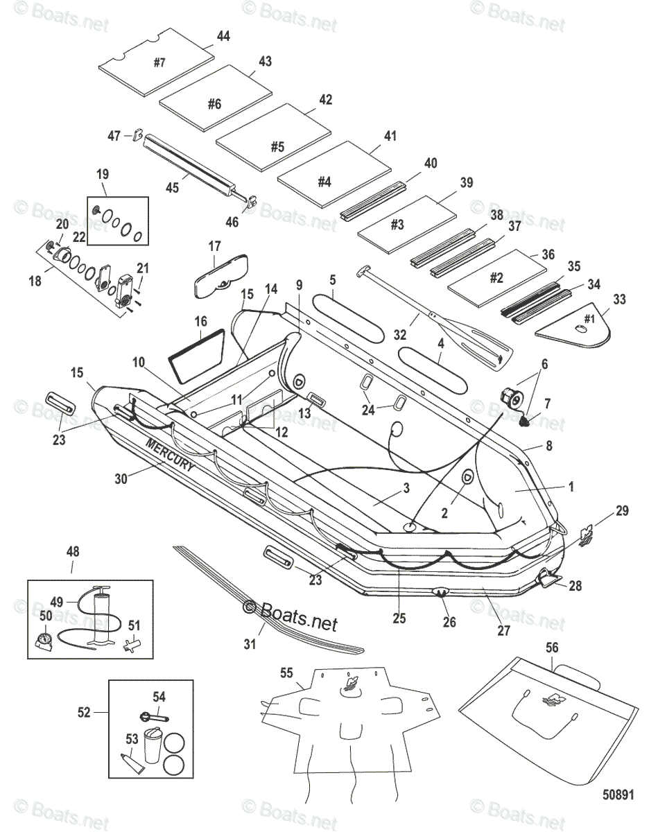 Mercury Inflatable Boats 2015 OEM Parts Diagram for Mercury Heavy Duty