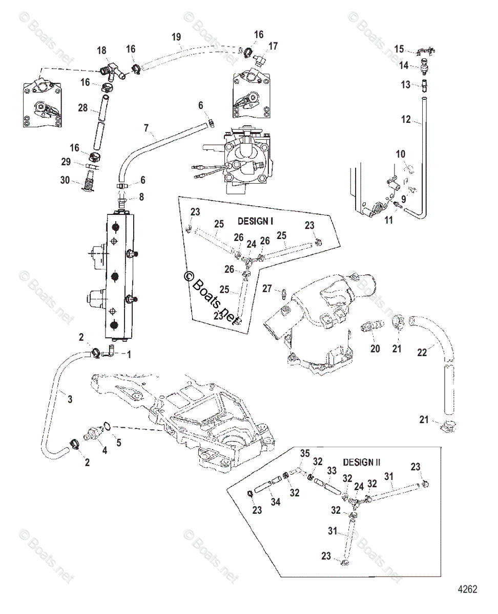 Mercury Sportjet Jet Drive 200HP OEM Parts Diagram for Water Hoses
