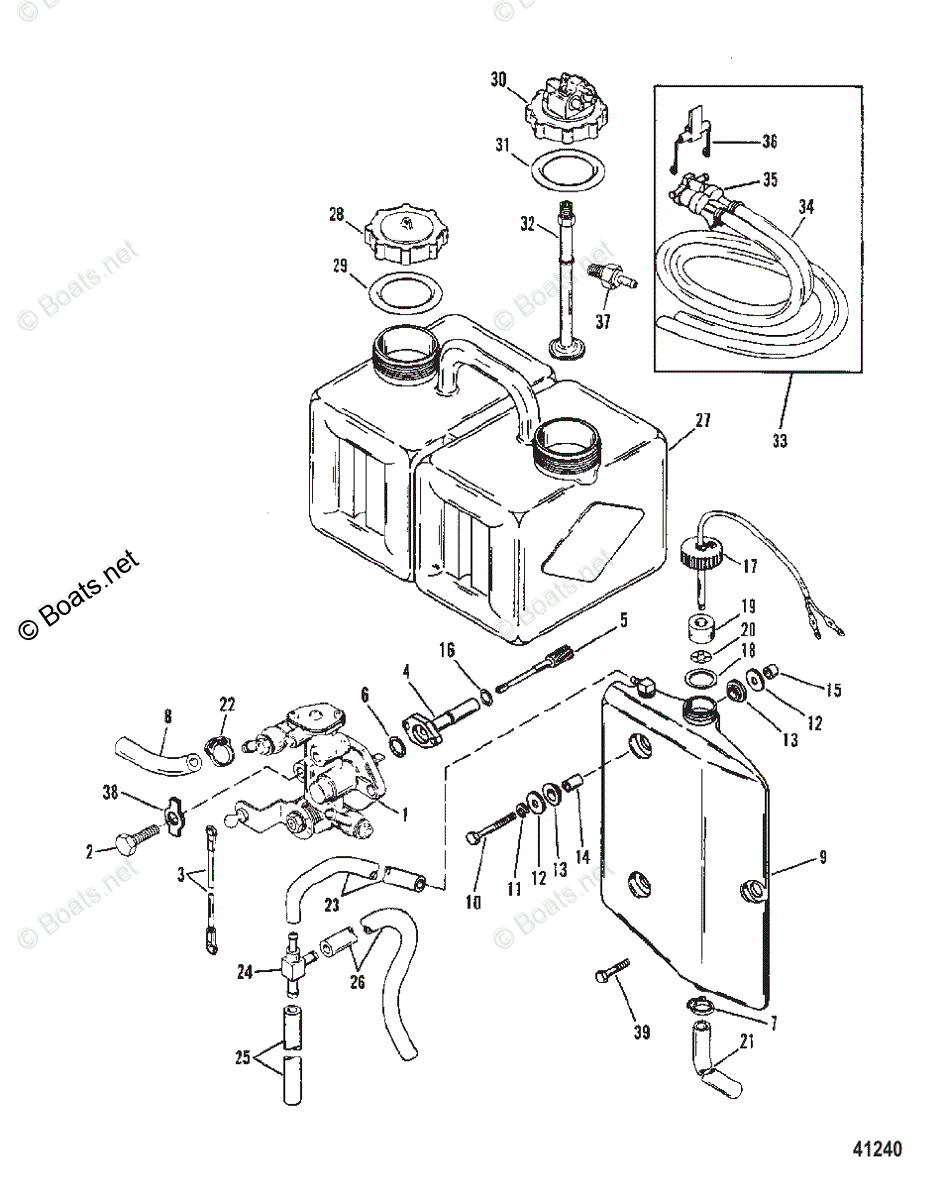 Mercury Outboard 250HP OEM Parts Diagram for Oil Injection Components ...