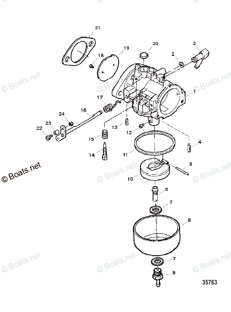 Force Outboard 1999 OEM Parts Diagram for CARBURETOR | Boats.net