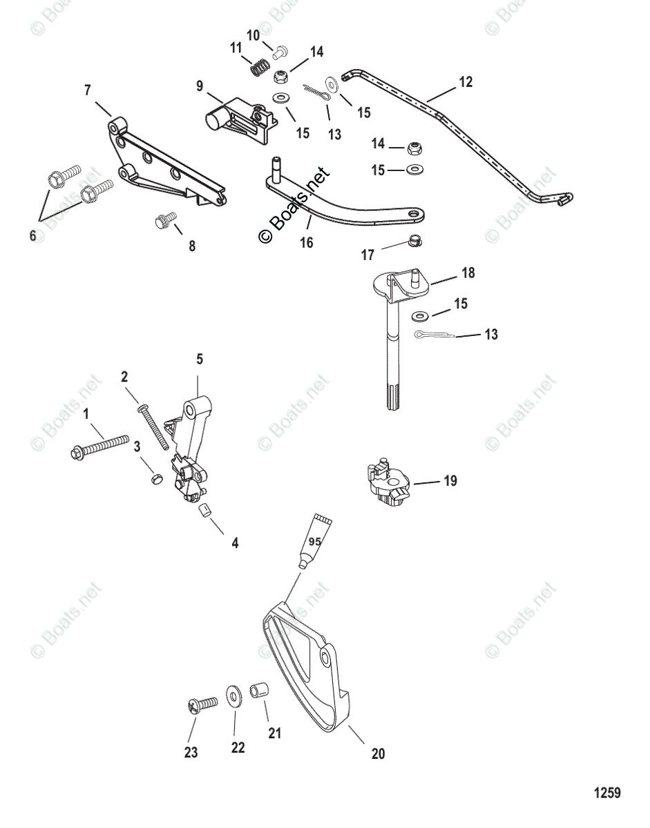 Mercury Outboard 40HP OEM Parts Diagram for Linkage(Manual Bigfoot ...