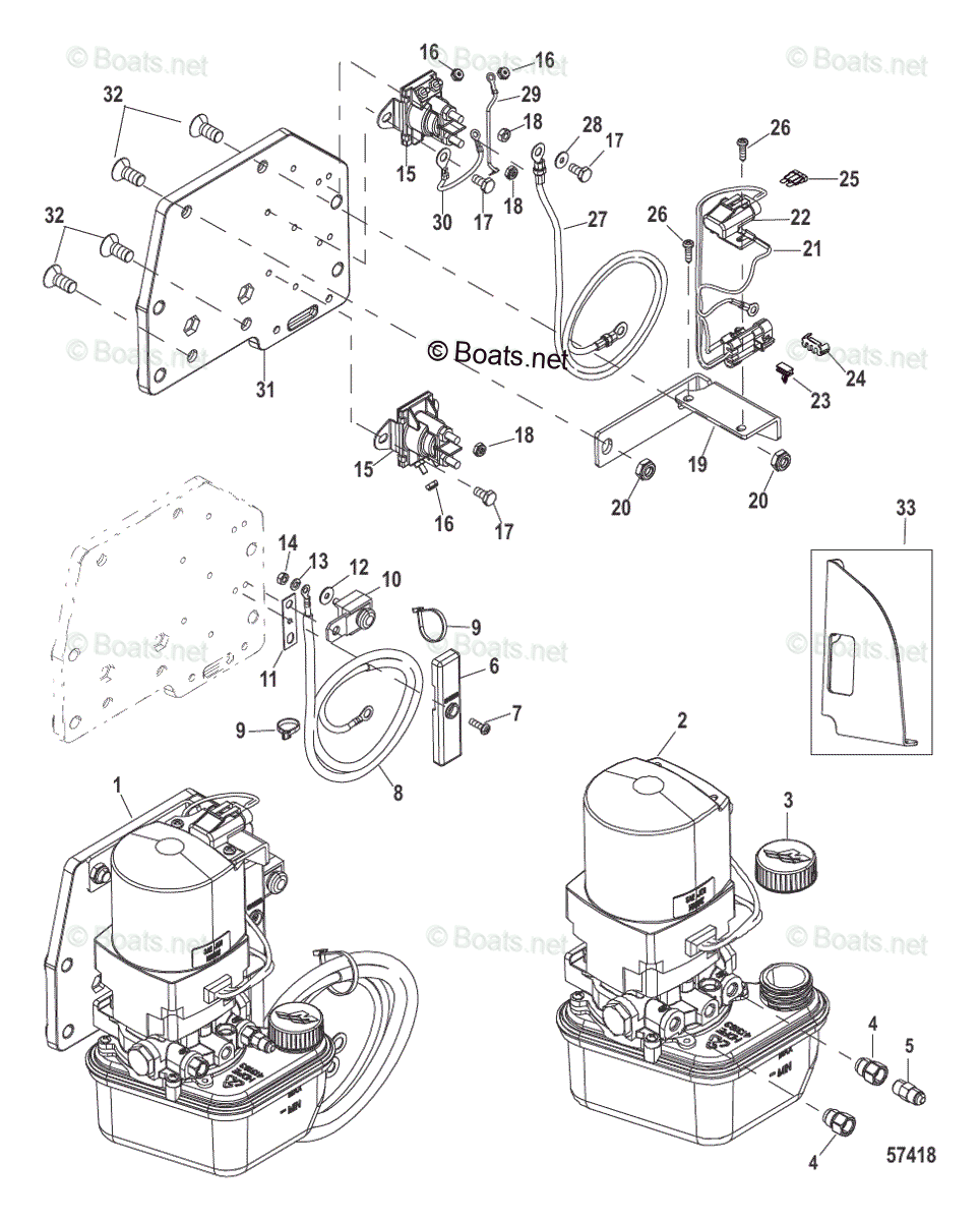 Mercruiser Sterndrive Outdrives OEM Parts Diagram for Trim Pump ...