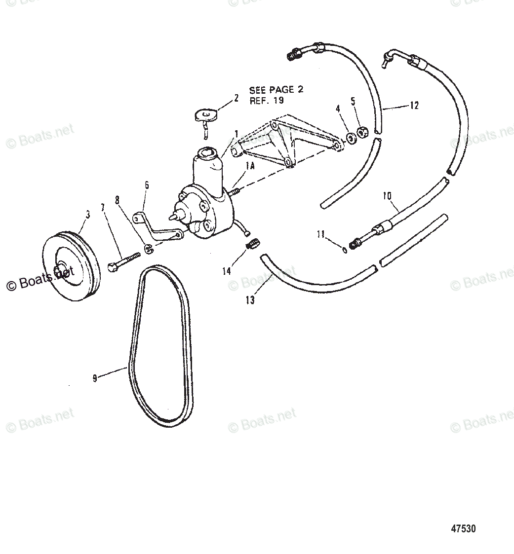 Mercruiser Sterndrive Gas Engines OEM Parts Diagram for Power Steering
